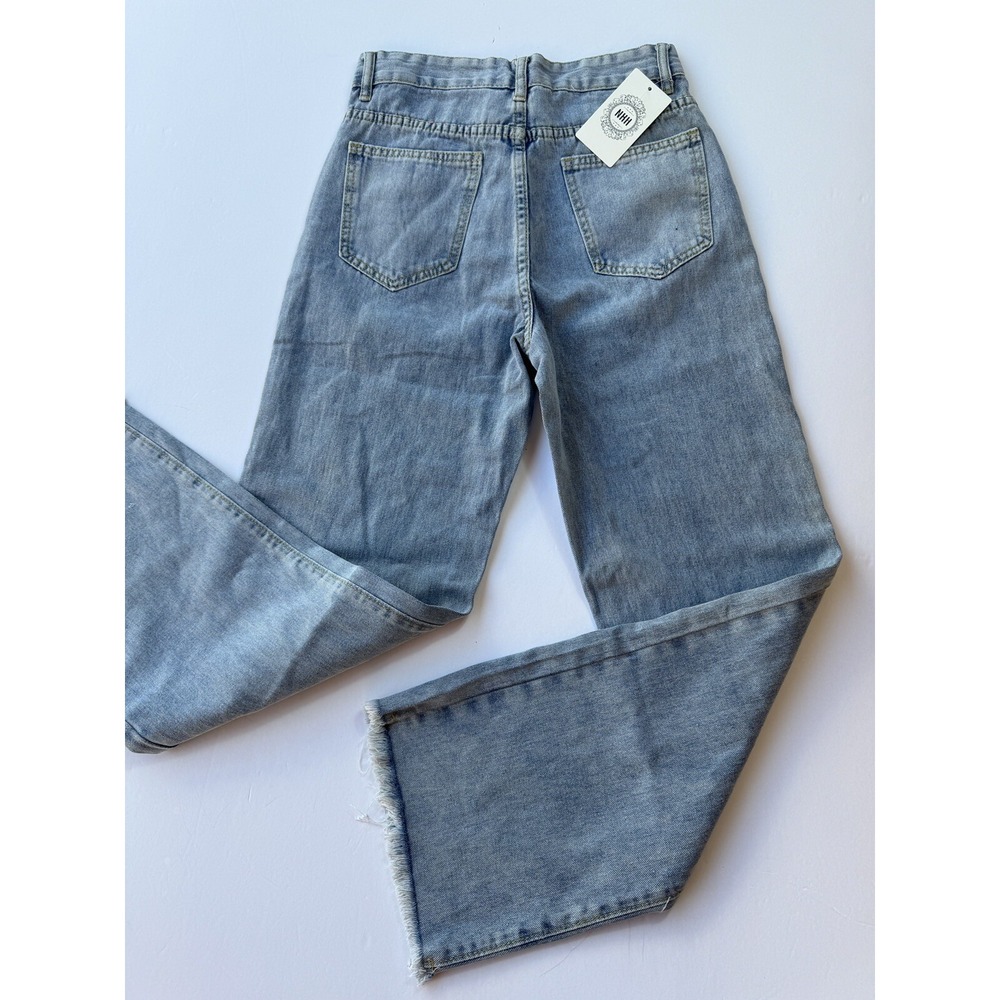 NXH Women's Straight-Leg Jeans Blue With Pocket High‎ Rise Sz W28 X L29 - Picture 3 of 4